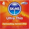 Skins - Preservativi Ultra Sottili Premium Confezione da 4