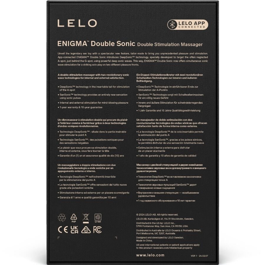 Lelo - Enigma Double Sonic Vibrator Point G Cyber Purple - immagine 5