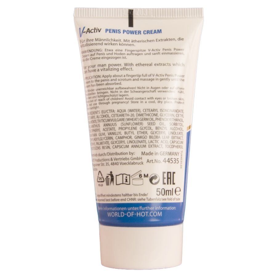 Hot - V-Activ Penis Power Cream per Uomo 50 Ml - immagine 3