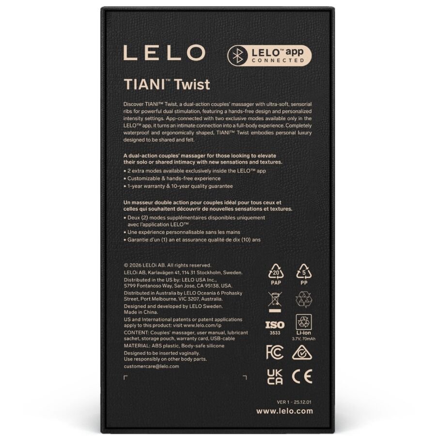 Lelo - Tiani Vibratore a Coppie Twist in Schiuma - immagine 4