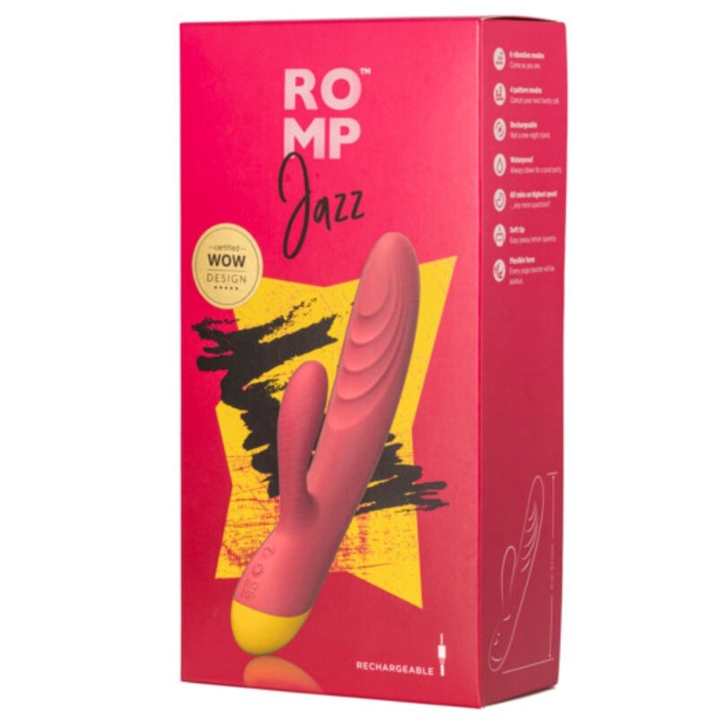 Romp - Jazz Vibratore a Coniglio Ricaricabile Jazz Rosso - immagine 5
