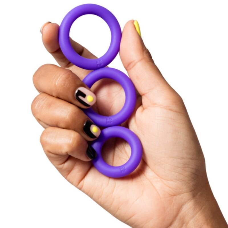 Romp - Remix Trio Set di 3 Anelli per Pene in Silicone Viola - immagine 3