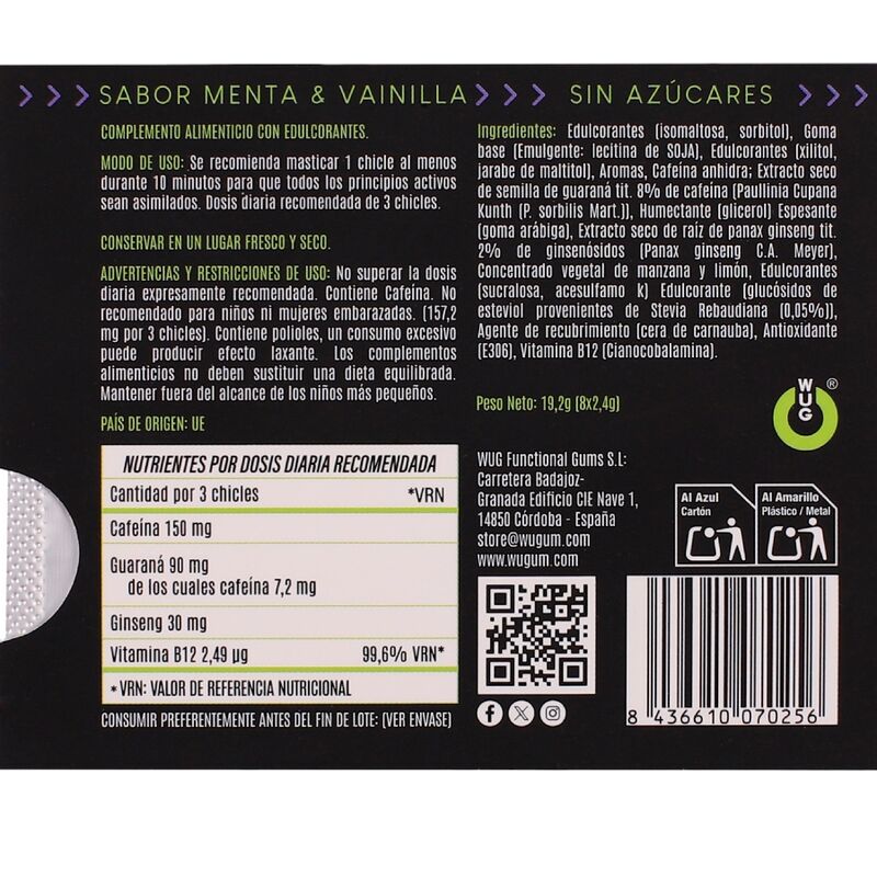 Wug On – Energia Istantanea In Formato Gomma Da Masticare Blister 8 Unità - immagine 4