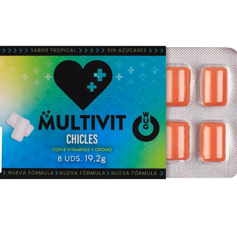 Wug Multivit - La Gomma da Masticare Funzionale Che Rafforza le Tue Difese Ogni Giorno. Blister da 8 Unità - immagine 2
