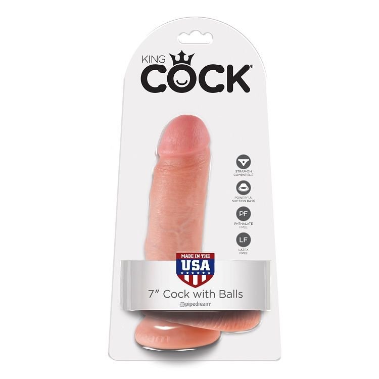King Cock - 7 Dildo Flesh con Sfere 17.8 Cm - immagine 2