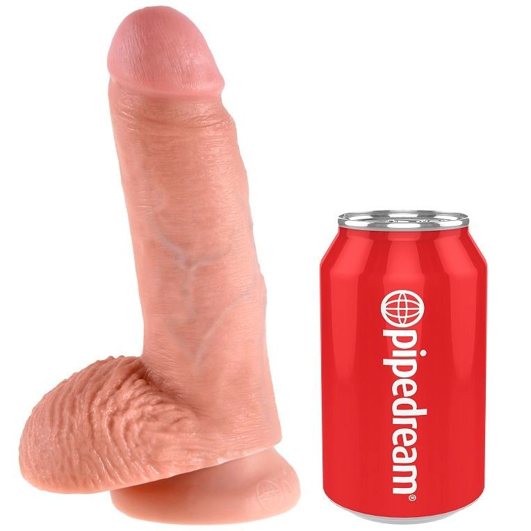 King Cock - 7 Dildo Flesh con Sfere 17.8 Cm - immagine 4