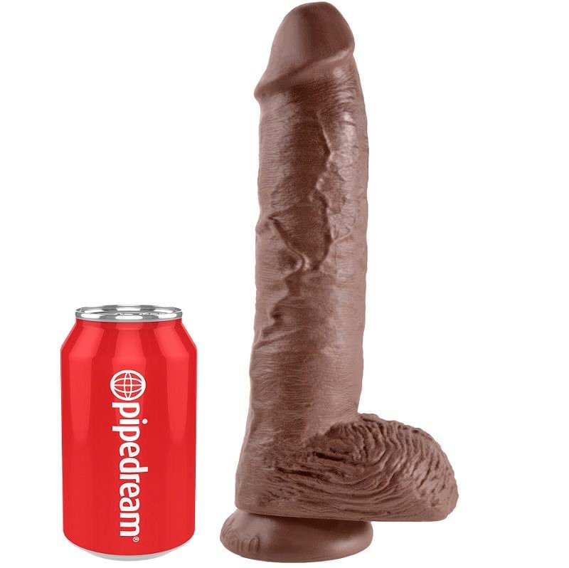 King Cock - 10 Dildo Marrone con Sfere 25.4 Cm - immagine 4
