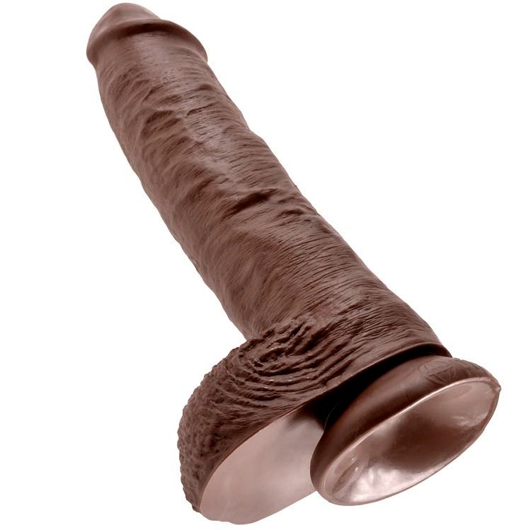 King Cock - 10 Dildo Marrone con Sfere 25.4 Cm - immagine 5