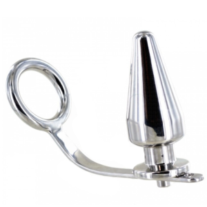 Metal Hard - Anello in Acciaio Duro con Tappo Anale 80 X 55 Mm