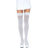 Leg Avenue - Calzamaglia in Nylon con Fiocco Bianco/Bianco