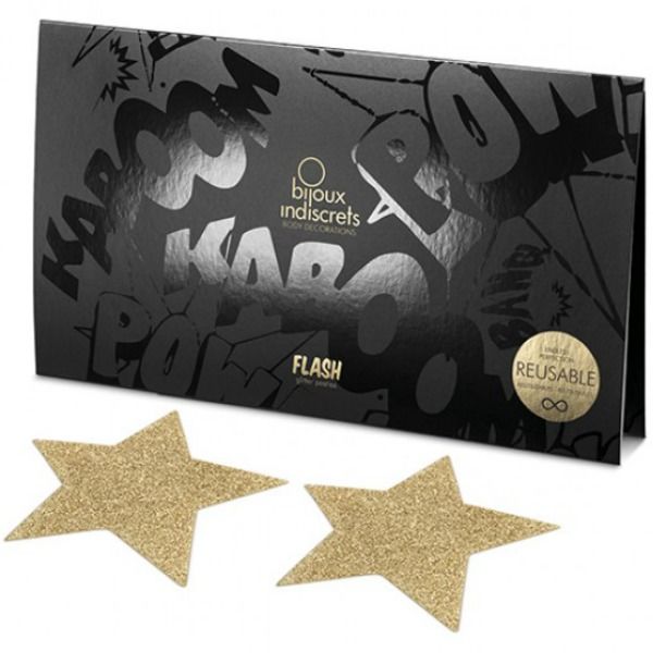 Bijoux - Indiscrets Copri Capezzoli Flash Golden Star - immagine 4