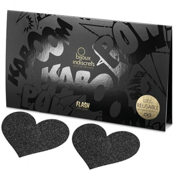 Bijoux - Indiscrets Flash Nero Tagli Capezzoli Cuore - immagine 3