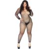 Leg Avenue - Calza Body a Rete Cristallizzata 1X-2X
