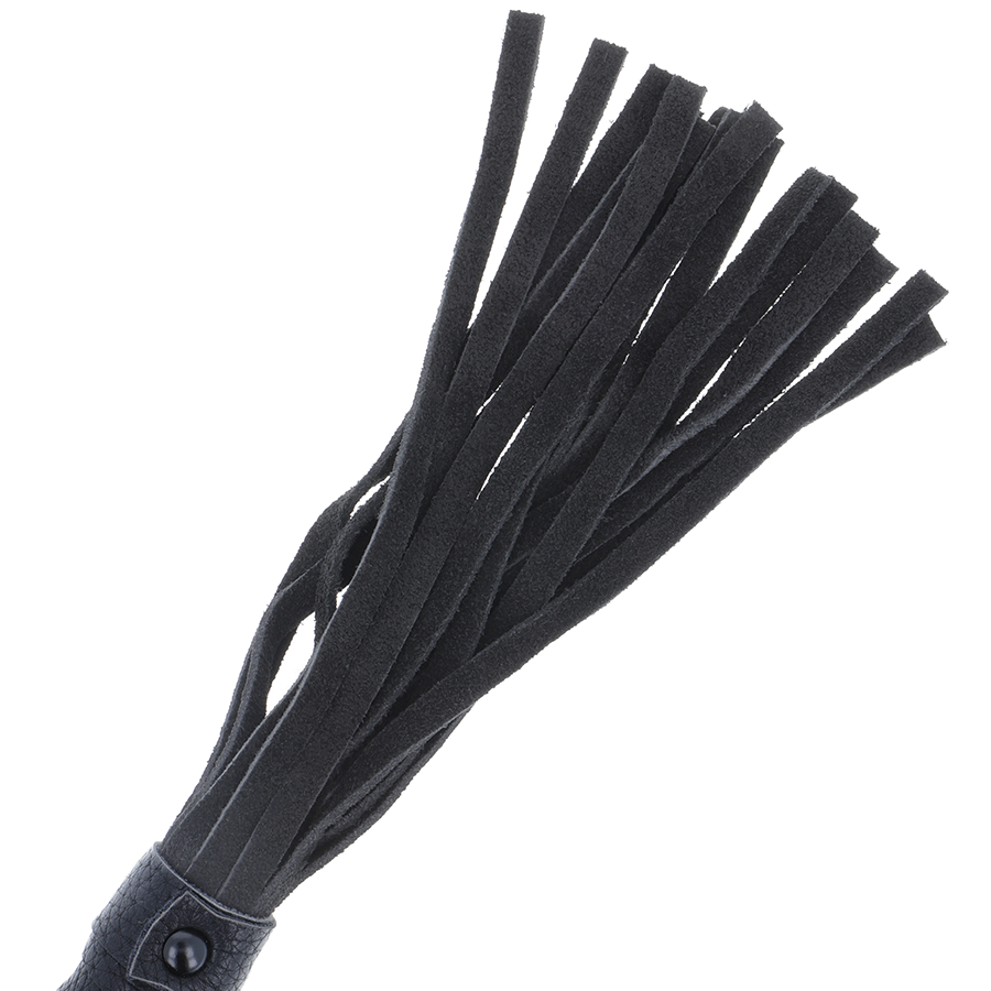 Darkness - Frusta Bondage Nera con Manico in Pelle - immagine 3