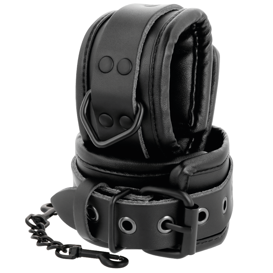 Darkness - Manette Regolabili in Pelle Nera - immagine 2