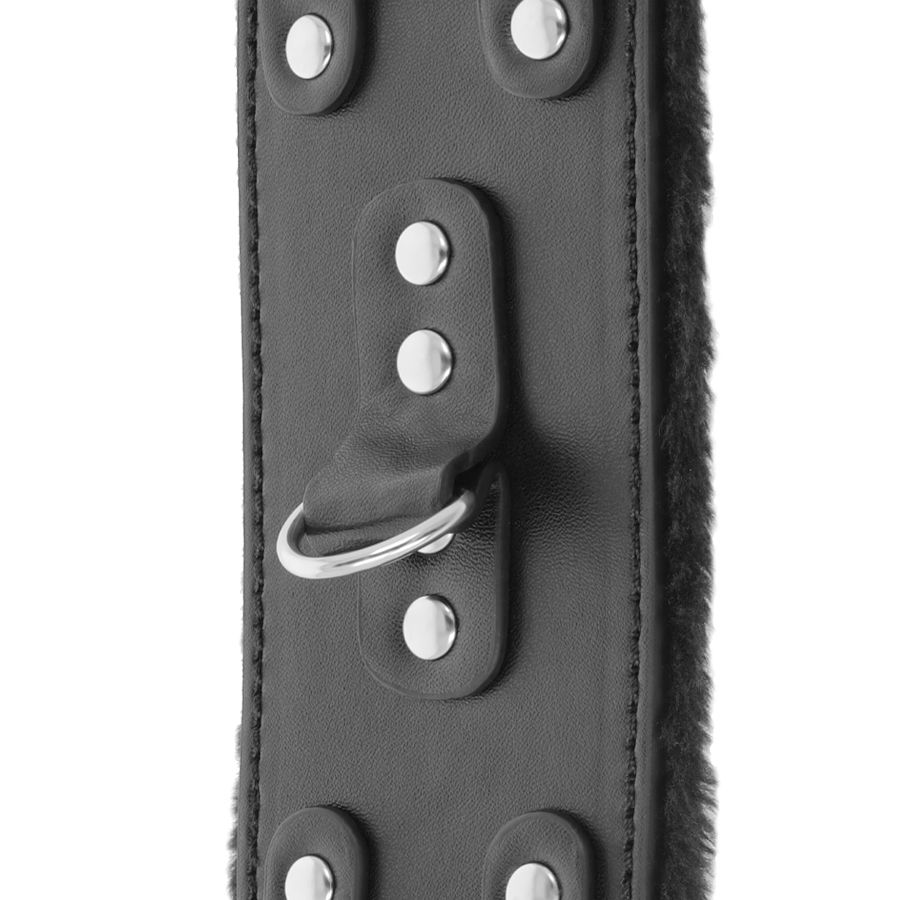 Darkness - Manette Nere Regolabili in Pelle con Fodera - immagine 3