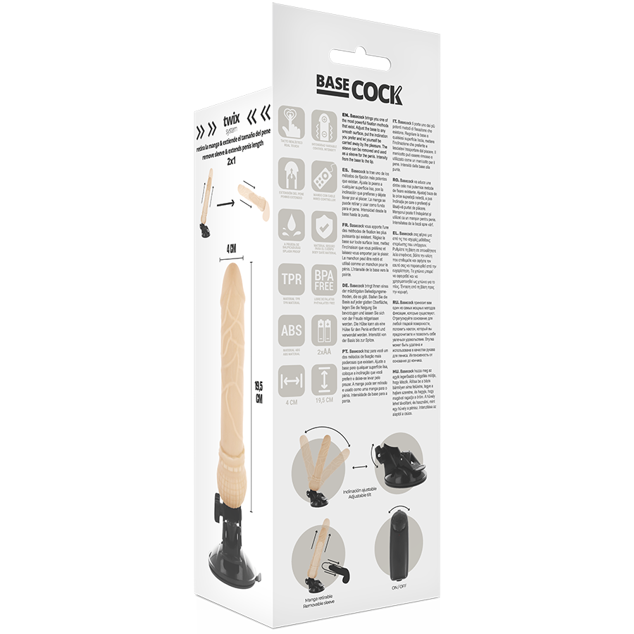 Basecock - Vibratore Telecomando Naturale Realistico 19.5 Cm Ø 4 Cm - immagine 5