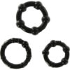 Seven Creations - Set di Tre Anelli per Pene Neri