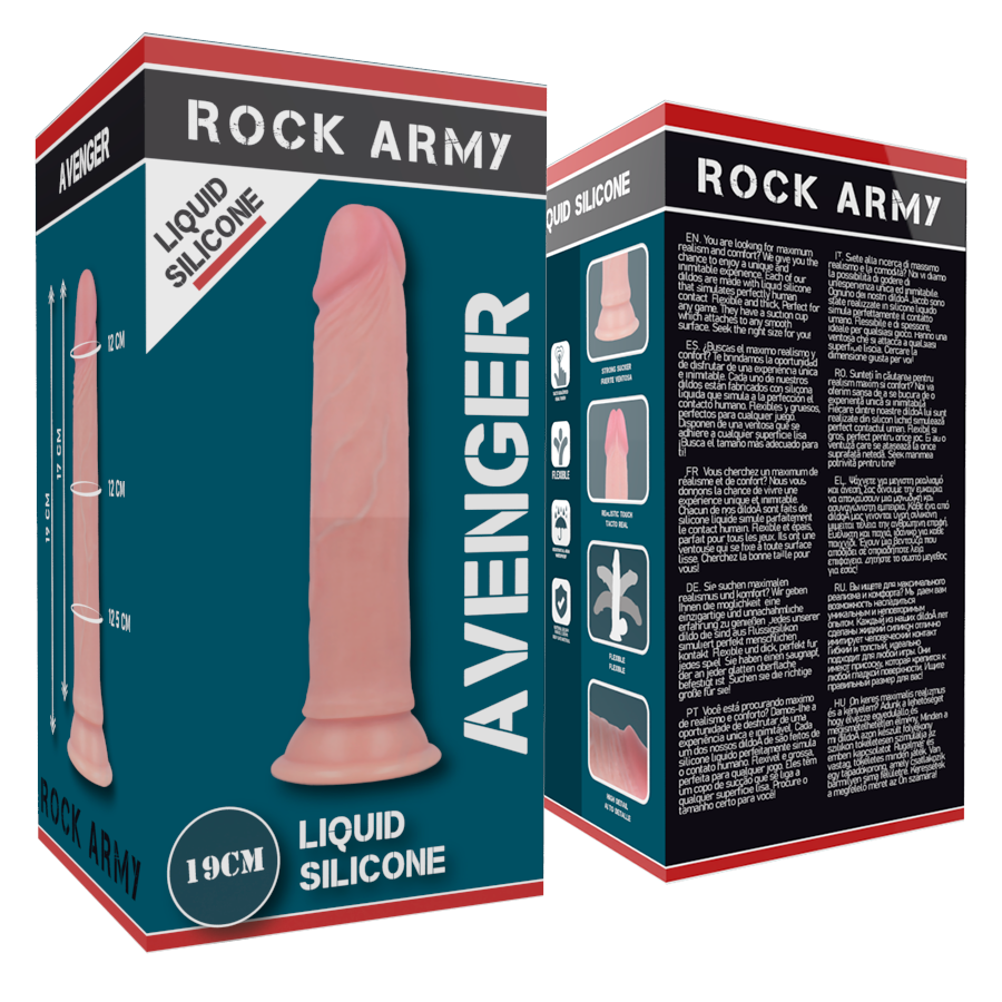 Rockarmy - Liquid Silicone Premium Avenger Realistico 19 Cm Ø 3.98 Cm - immagine 6