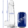 X Ray - Cazzo Trasparente con Sfere 20 Cm Ø 4.5 Cm