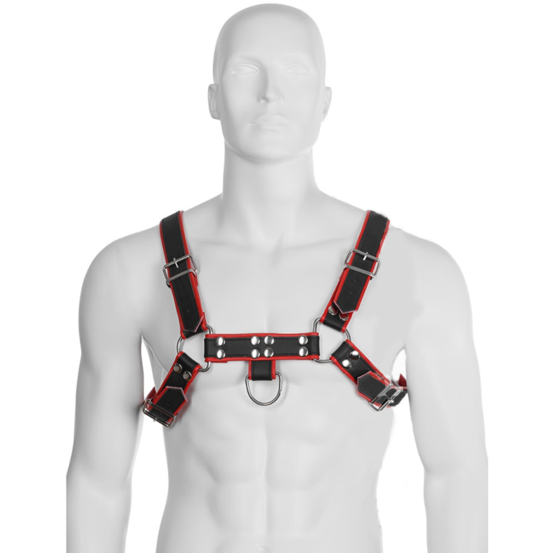 Leather Body - Catena Harness Iii Nero / Rosso - immagine 2