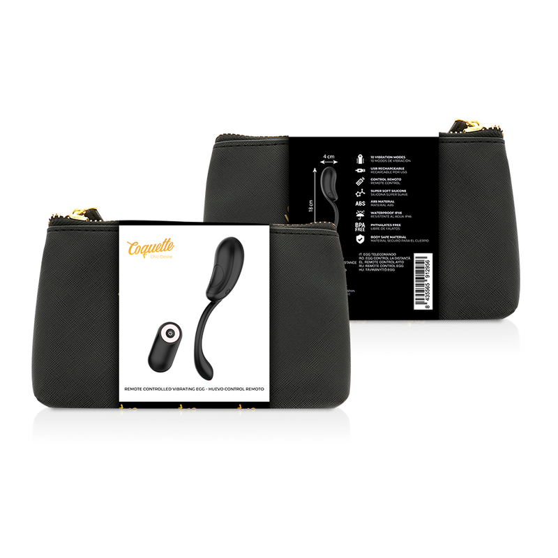 Coquette Chic Desire - Uovo Vibrante Telecomando Ricaricabile Nero/Oro - immagine 3