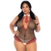 Leg Avenue - Schoolgirl Crothless Fitness Teddy Plus Taglia