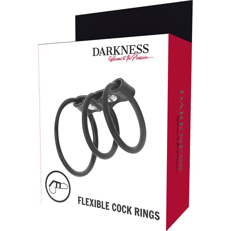 Darkness - Set di 3 Anelli per Pene Flessibili - immagine 4