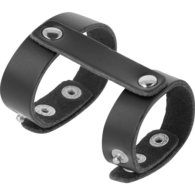 Darkness - Anello Regolabile per Pene e Testicoli in Pelle - immagine 3