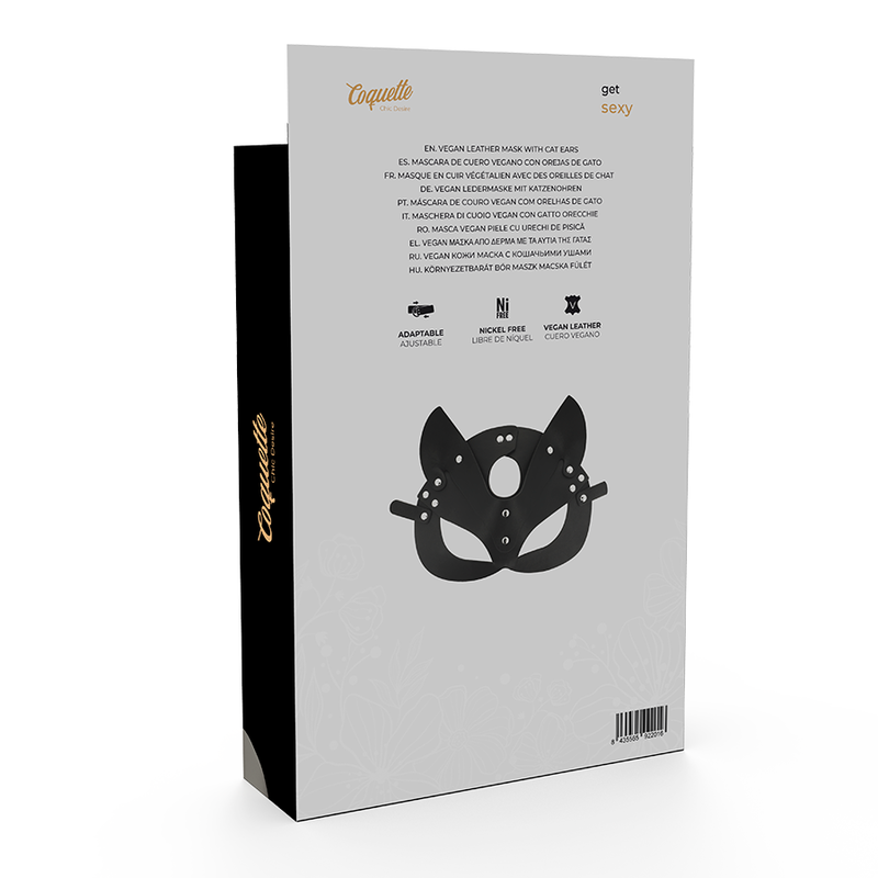 Coquette Chic Desire - Maschera Vegana in Pelle con Orecchie di Gatto - immagine 6