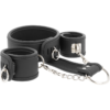 Fetish Submissive - Collana e Manette in Pelle Vegana con Fodera in Noprene