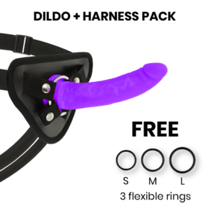 Delta Club - Toys Imbracatura + Dong Silicone Viola 17 Cm -O- 3 Cm