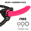 Delta Club - Toys Imbracatura + Dong Silicone Rosa 23 Cm Ø 4.5 Cm