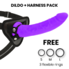 Delta Club - Toys Imbracatura + Dong Silicone Viola 23 Cm Ø 4.5 Cm