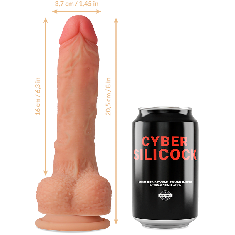Cyber Silicock - Strap-On Connor in Silicone Liquido con 3 Anelli in Omaggio 20.5 Cm Ø 3.7 Cm - immagine 6
