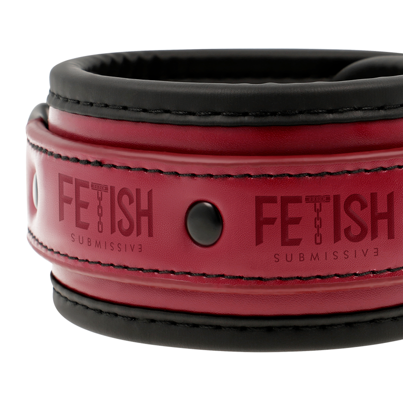 Fetish Submissive Dark Room - Manette Vegan in Pelle con Fodera in Neoprene - immagine 3