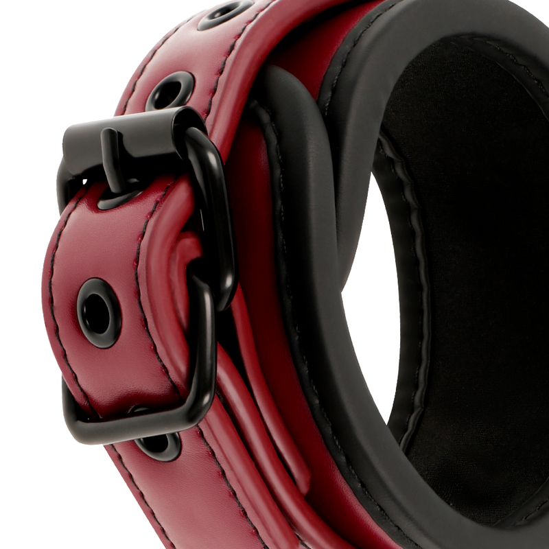 Fetish Submissive Dark Room - Manette alla Caviglia Vegan in Pelle con Fodera in Neoprene - immagine 5