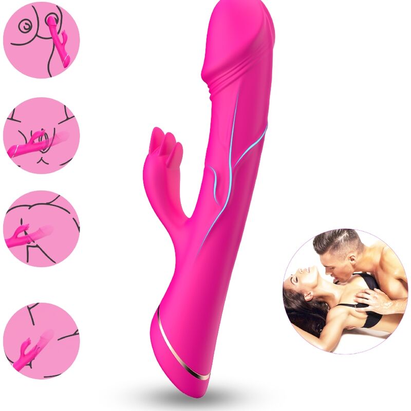 Armony - Dildo Vibratore Coniglio In Silicone Fucsia - immagine 2