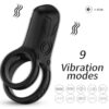 Armony D-237944 – Doppio Anello Vibrante Nero, 9 Modalità