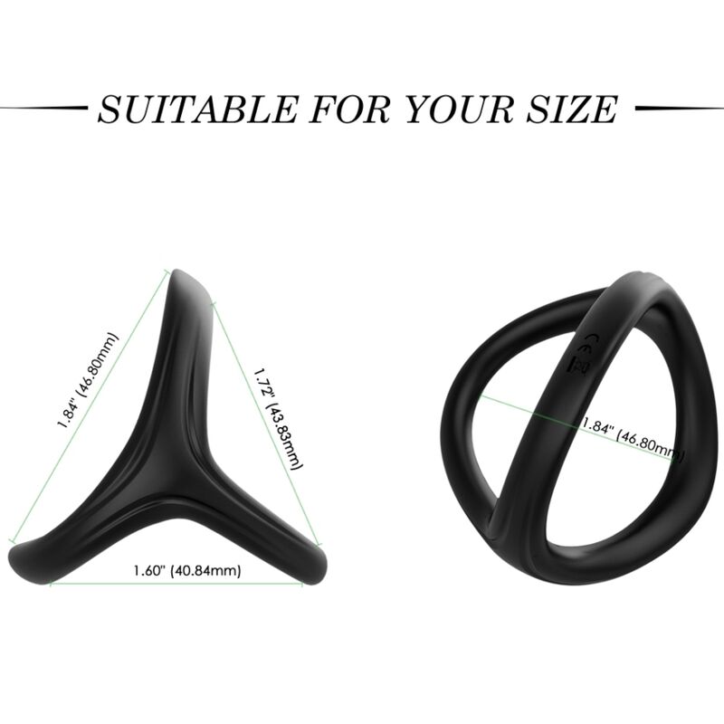 Armony - Anello Tresor Doppio In Silicone Nero - immagine 2