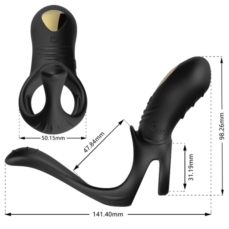 Armony - Anello Vibratore Joy Jumper Per Coppia E Plug Anale Nero - immagine 2