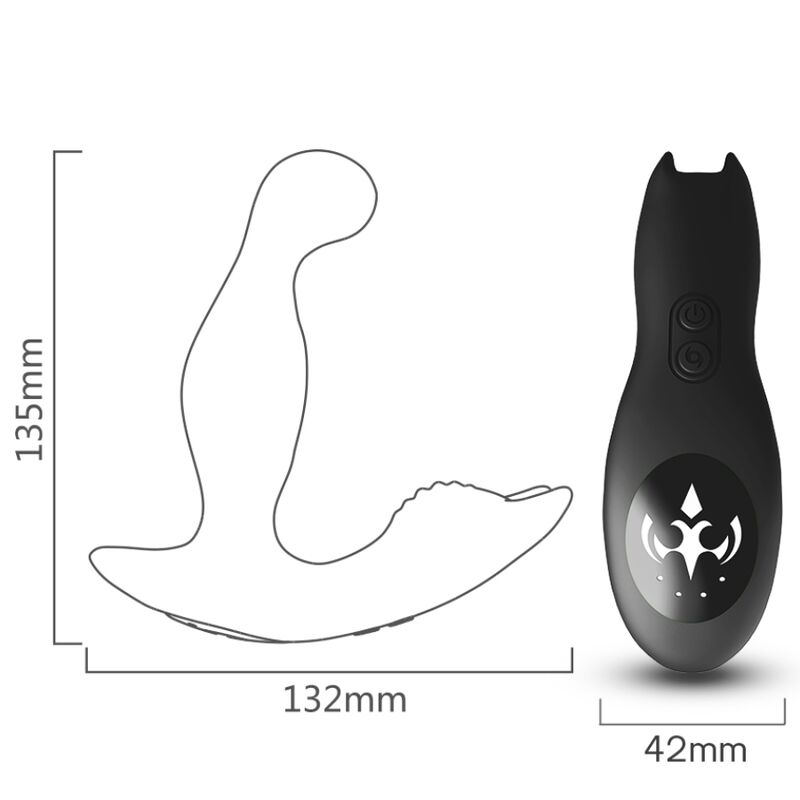 Armony - Bat King Vibratore Rotatore Anale Della Prostata Telecomando Nero - immagine 3