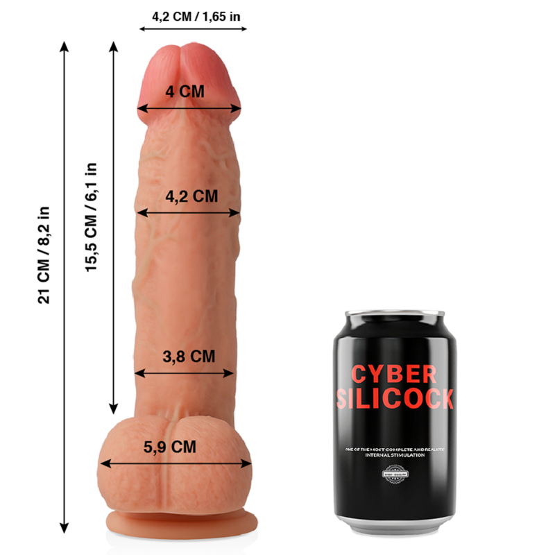 Cyber Silicock - Saul Silicone Liquido Morbido Ultra Realistico 21 Cm -O- 4.2 Cm - immagine 2