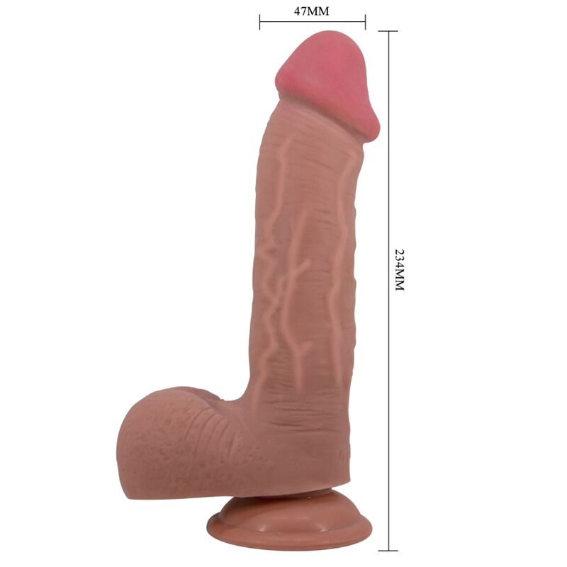 Pretty Love - Dildo Realistico Sliding Skin Series Con Ventosa Scorrevole Della Pelle Marrone 23,4 Cm - immagine 4