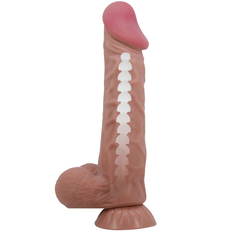 Pretty Love - Dildo Realistico Sliding Skin Series Con Ventosa Scorrevole Della Pelle Marrone 24 Cm - immagine 4
