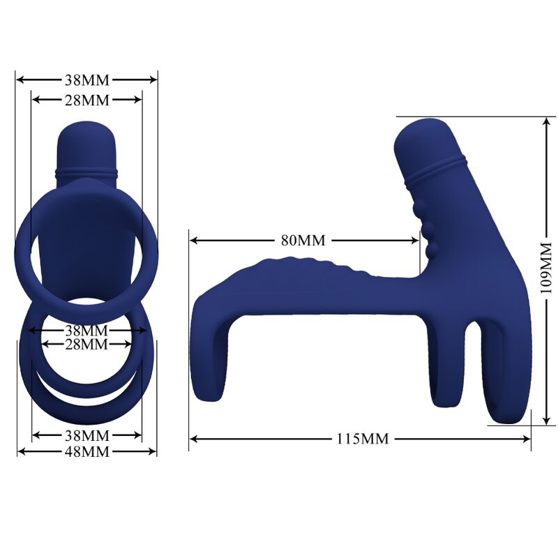Pretty Love - Anello Vibrante Elish Con Estensione Blu - immagine 4