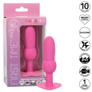 Calexotics - First Time Plug Anale Sonda Perline 10 Vibrazioni Rosa