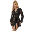 Subblime - 953768 Camicia Da Notte In Pizzo + Perizoma Nero L/Xl