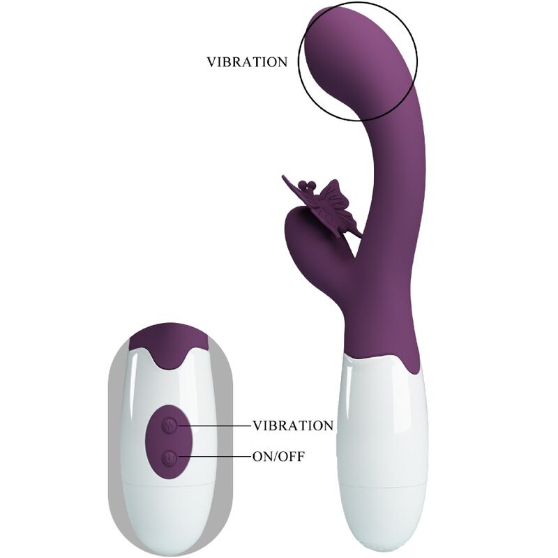 Pretty Love - Butterfly Kiss Vibratore Rabbit E Stimolatore Punto G Viola - immagine 4