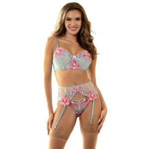 Subblime - 957643 Set Reggiseno E Cintura Ricamo Fiori Rosa